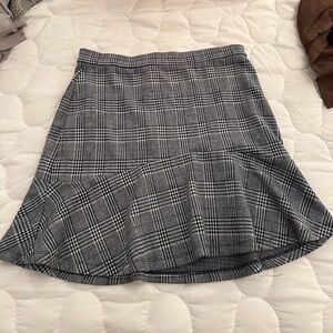 Banana Republic Black and White Plaid A-Line Skirt